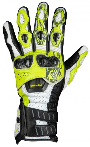 Športové rukavice iXS RS-200 3.0 bielo-žlté fluo čierne M