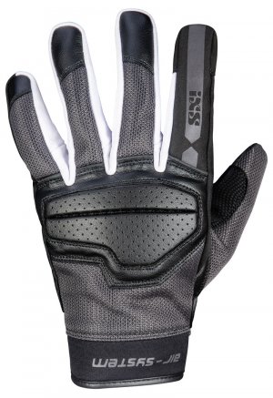 Klasické rukavice iXS EVO-AIR čierno-tmavosivá-biela L