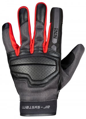 Klasické rukavice iXS EVO-AIR čierno-tmavo šedo-červené 3XL