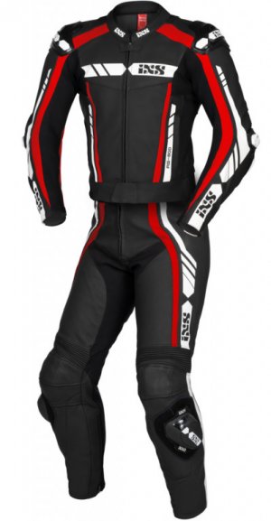 2ks športový oblek iXS RS-800 1.0 čierno-červeno-biela 48H