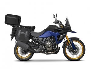 Set of SHAD TERRA TR40 adventure saddlebags and SHAD TERRA aluminium top case TR55 PURE BLACK, inclu SHAD SUZUKI V-STROM 800 DE