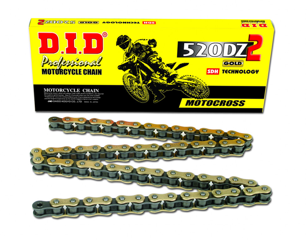 motokros- závodná D.I.D Chain 520DZ2 SDH 118 článkov zlatá/čierna