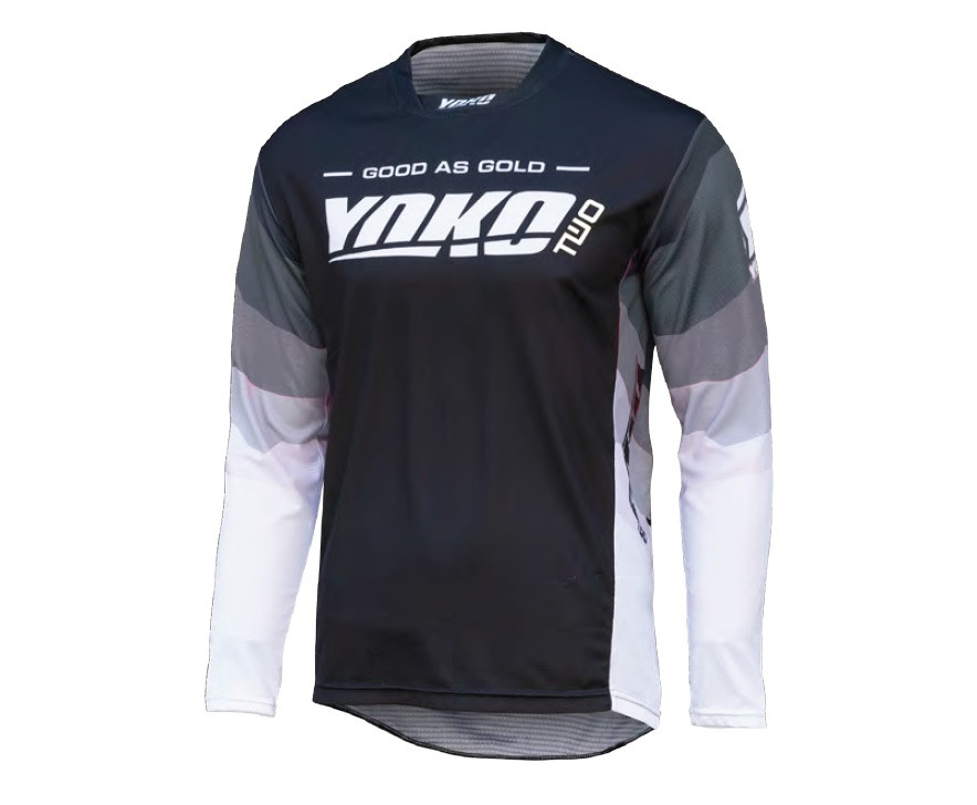 Motokrosový dres YOKO TWO čierno/bielo/šedé L