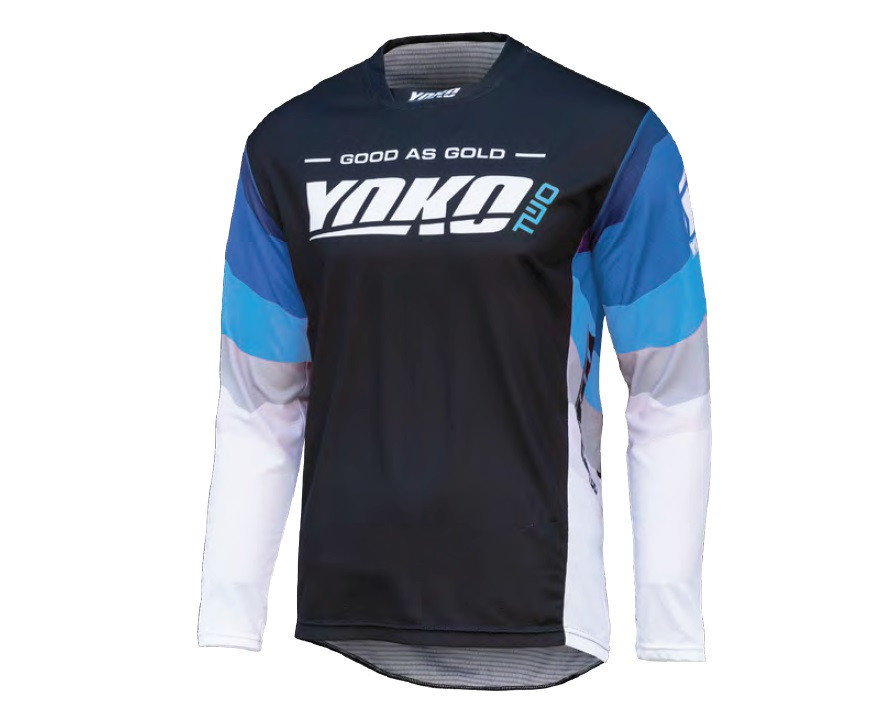Motokrosový dres YOKO TWO čierno/bielo/modré L