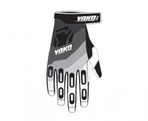 Motokrosové rukavice YOKO TWO čierno/bielo/šedé XL (10)