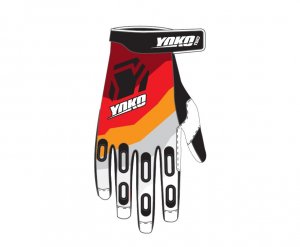 Motokrosové rukavice YOKO TWO čierno/bielo/červené XL (10)