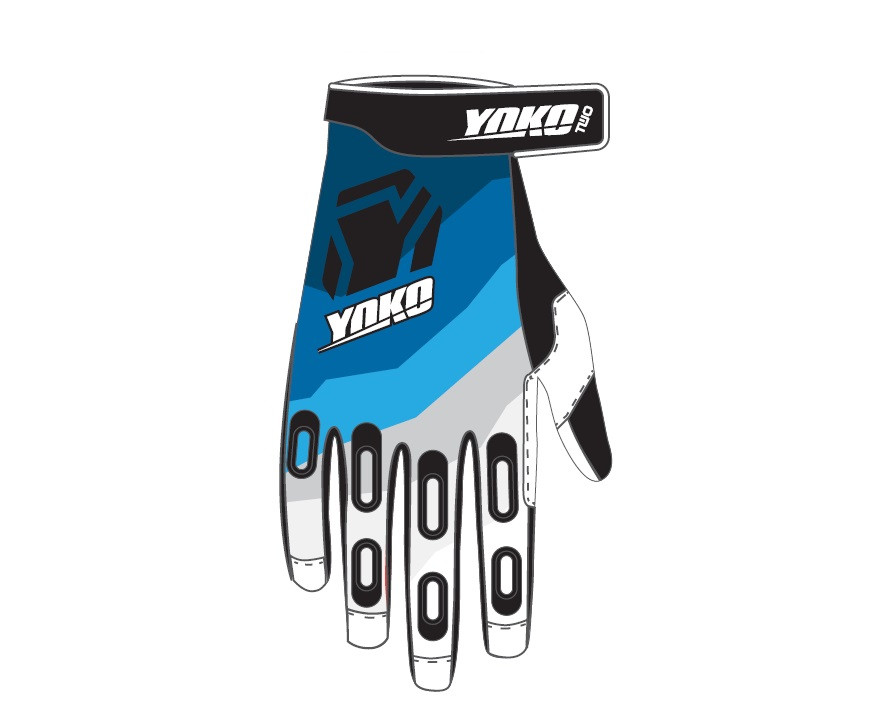 Motokrosové rukavice YOKO TWO čierno/bielo/modré XL (10)