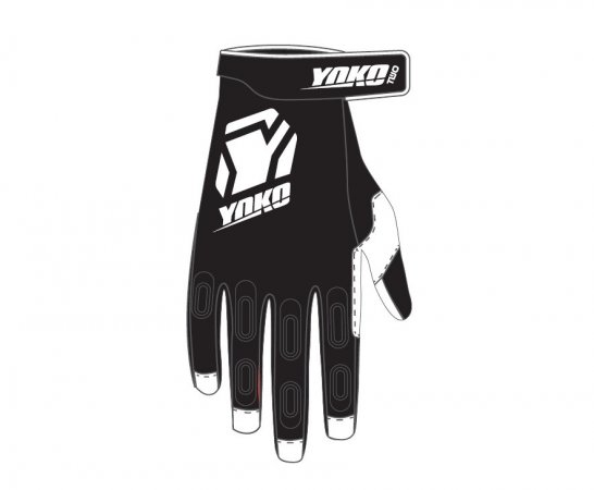 Motokrosové rukavice YOKO TWO Čierna/biela M (8)