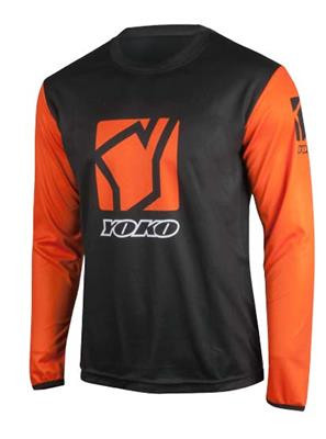 Detský motokrosový dres YOKO SCRAMBLE čierno / oranžové XL