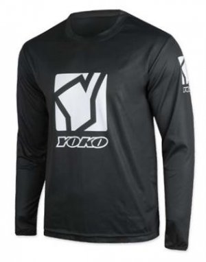Detský motokrosový dres YOKO SCRAMBLE čierno / biele XL