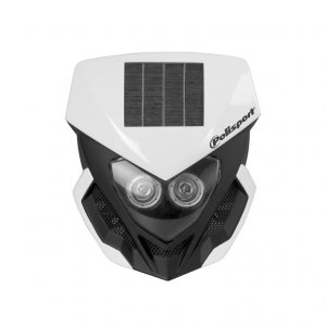 Svetlomety POLISPORT LOOKOS EVO Solárna verzia s LED (svetlomet   batéria) biela/čierna