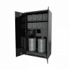 Skriňa na skladovanie oleja vybavená zámkom na kľúč, 3 posuvnými a výškovo nastaviteľnými policami, LV8 EQA03R čierna