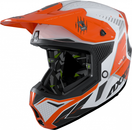 Motokrosová helma AXXIS WOLF ABS star track A4 lesklá fluor oranžová M